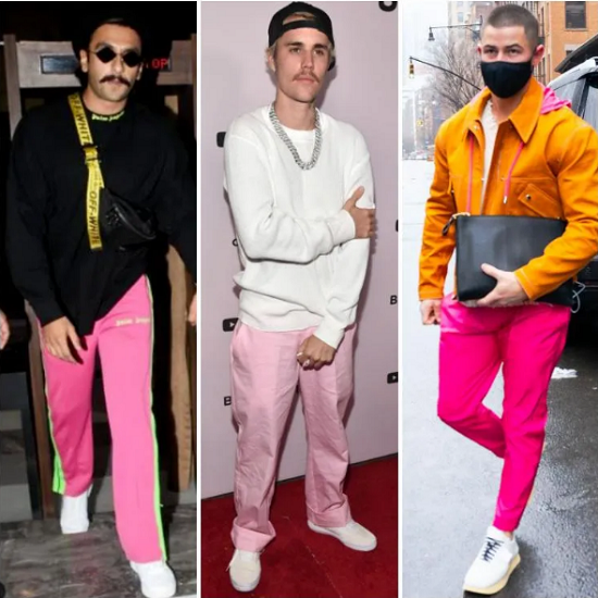 مشاهير رجال يرتدون بناطيل وردية  (1)