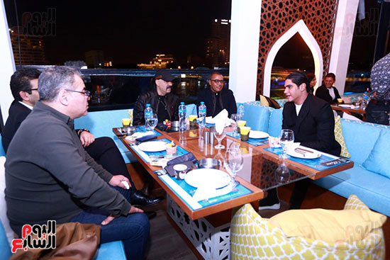 رجل الاعمال احمد ابو هشيمة والفنان محمد سعد يشاركان في حفل افتتاح خيمة قمر الدين