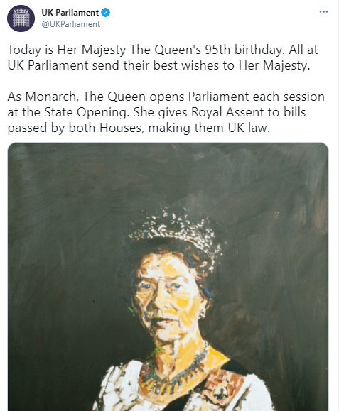 البرلمان البريطانى يهنئ الملكة اليزابيث بعيد ميلادها 