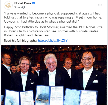تهنئة نوبل بعيد ميلاد هورست