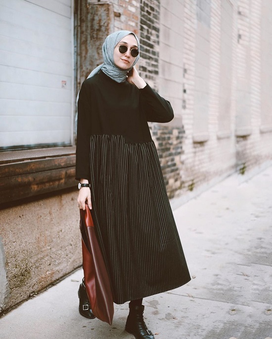 أفكار لتنسيق ملابسك السوداء مع الحجاب (2)