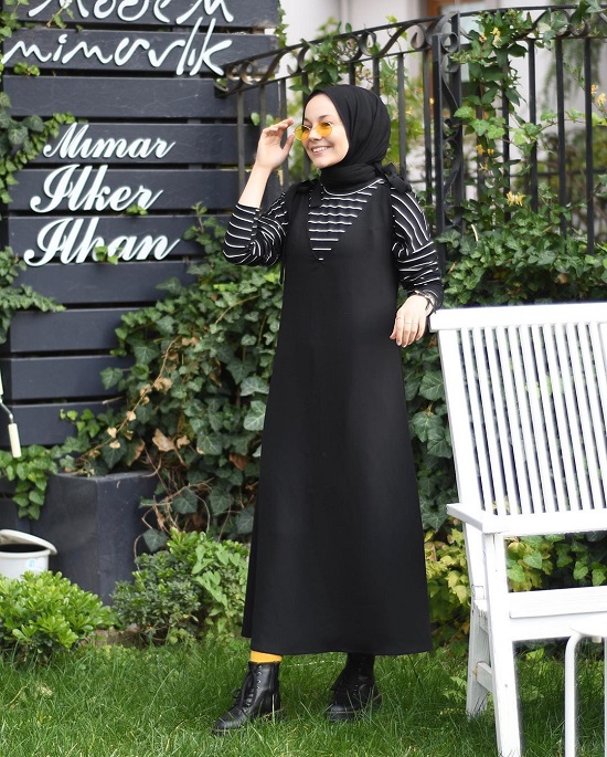 أفكار لتنسيق ملابسك السوداء مع الحجاب (12)