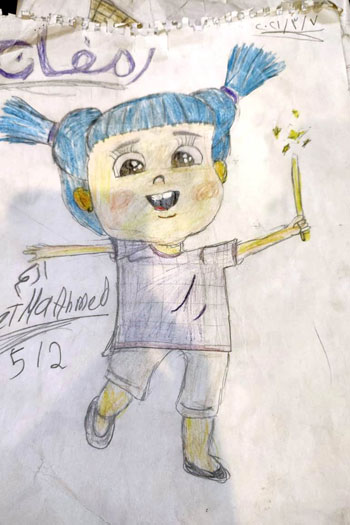 رسم-طفلة-من-الفنانيس-بأيدي-الطفلة-فاطمة