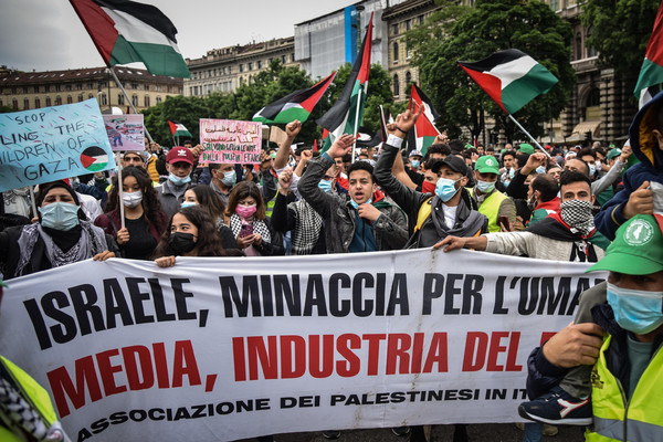 مظاهرات فى ميلانو لدعم الفلسطنيين