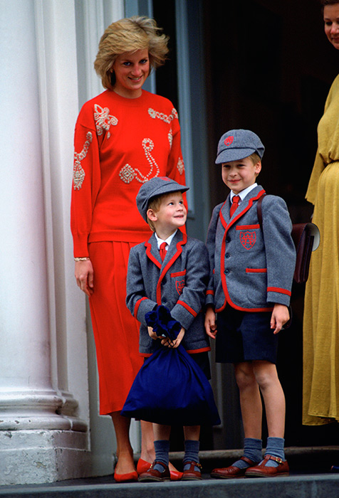 الأميرة ديانا مع وليام وهاري في طفولتهما