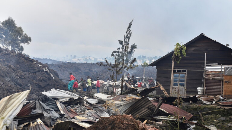 الأضرار التي نجمت عن ثوران بركان غوما في الكونغو الديمقراطية