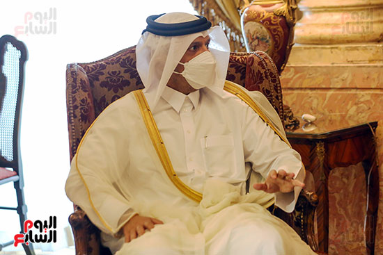 وزير الخارجية سامح شكرى يستقبل نظيره القطرى فى قصر التحرير (2)