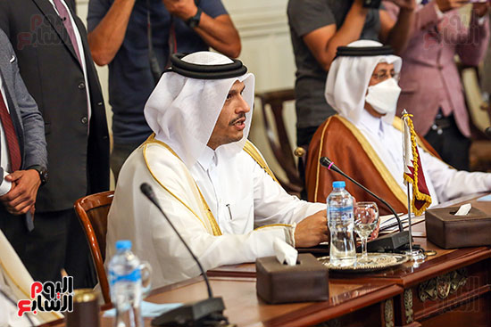 وزير الخارجية سامح شكرى يستقبل نظيره القطرى فى قصر التحرير (9)