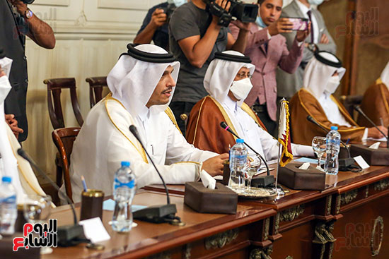 وزير الخارجية سامح شكرى يستقبل نظيره القطرى فى قصر التحرير (8)