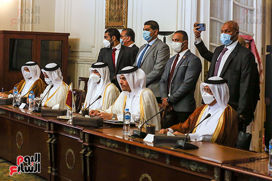 وزير الخارجية سامح شكرى يستقبل نظيره القطرى فى قصر التحرير (6)