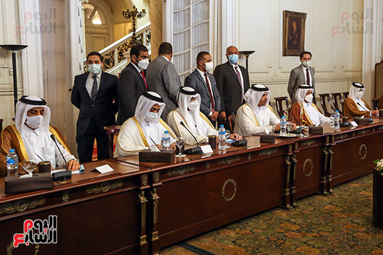 وزير الخارجية سامح شكرى يستقبل نظيره القطرى فى قصر التحرير (11)