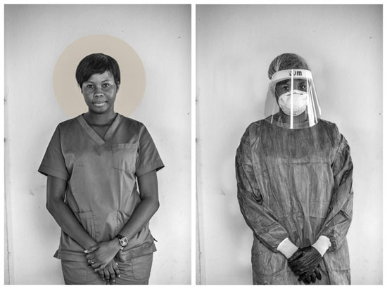 ممرضة نيجيرية خلال الموجة الأولى من تفشي فيروس كورونا