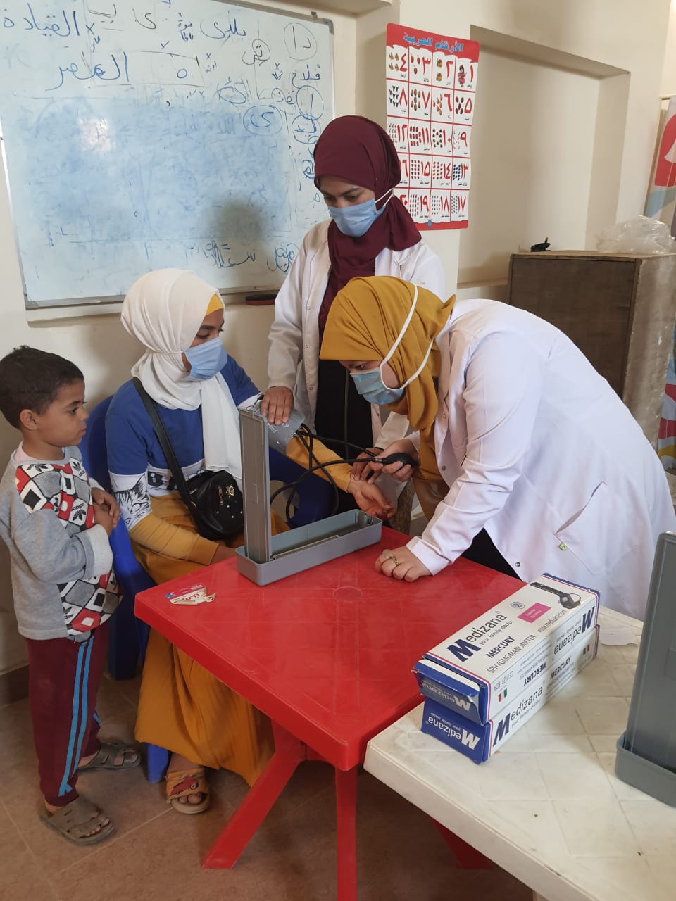 قافلة جامعة حلوان بمنطقة كفر العلو