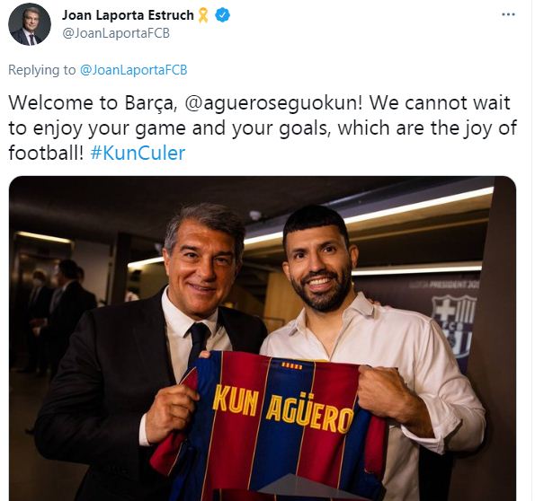 رئيس برشلونة على تويتر