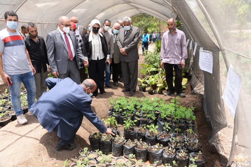 رئيس جامعة اسيوط يتفقد صوبة نباتات الزينة وتدريب الطلاب (7)