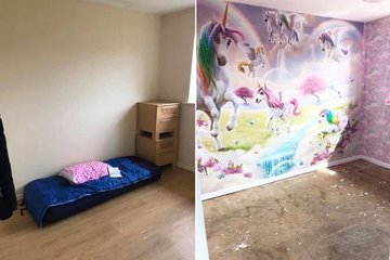 غرفة طفلتها قبل وبعد