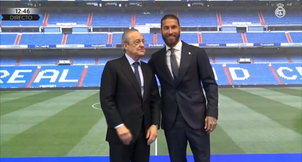 راموس مع رئيس ريال مدريد