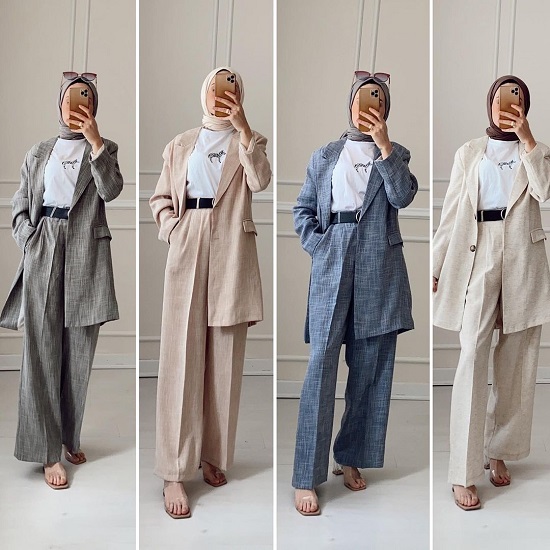 أفكار لتنسيق البليزر مع الحجاب بشكل عصري أنيق (5)