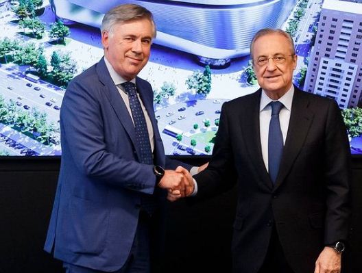 أنشيلوتى  ورئيس ريال مدريد