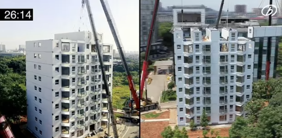 بناء صينيون يشيدون مبنى 10 طوابق × 29 ساعة (2)