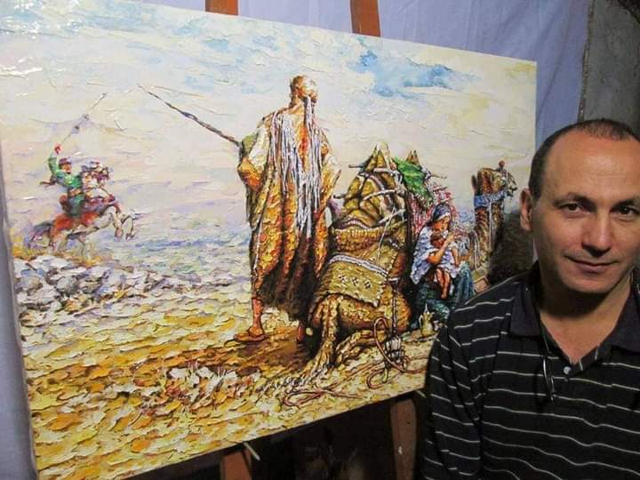 الفنان التشكيلى إيهاب شطا ولوحة تاريخية