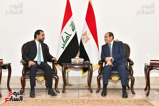 صور الرئيس السيسي و محمد الحلبوسي، رئيس مجلس النواب العراقي (2)