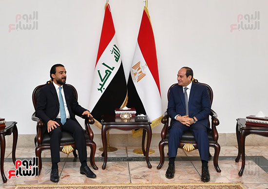 صور الرئيس السيسي و محمد الحلبوسي، رئيس مجلس النواب العراقي (1)