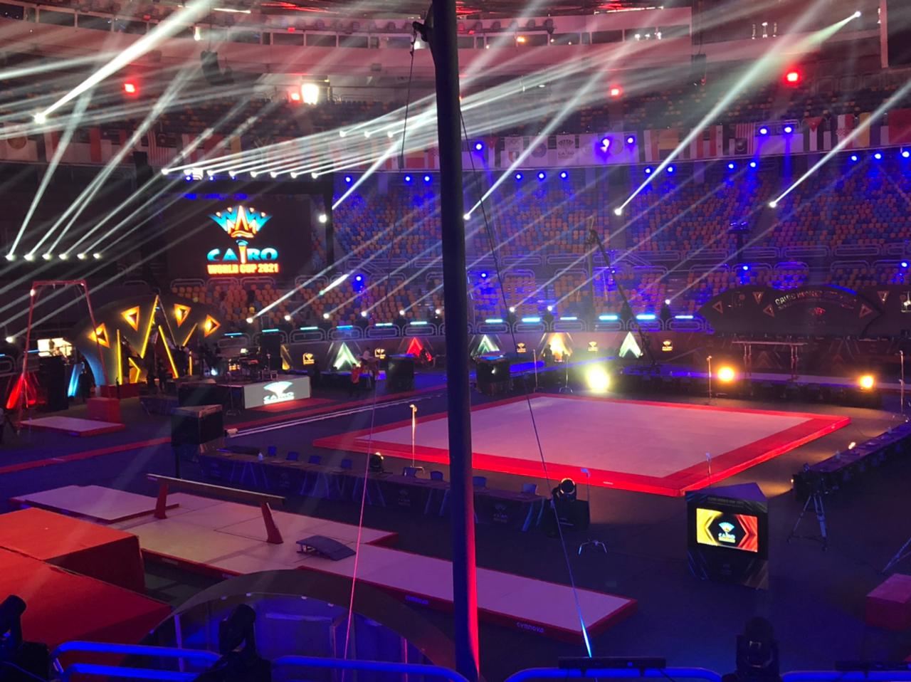 استعدادات حفل افتتاح بطولة العالم للجمباز