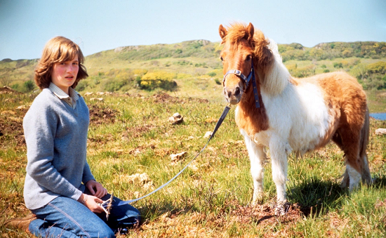 ديانا مع سوفلي في اسكتلندا عام 1974