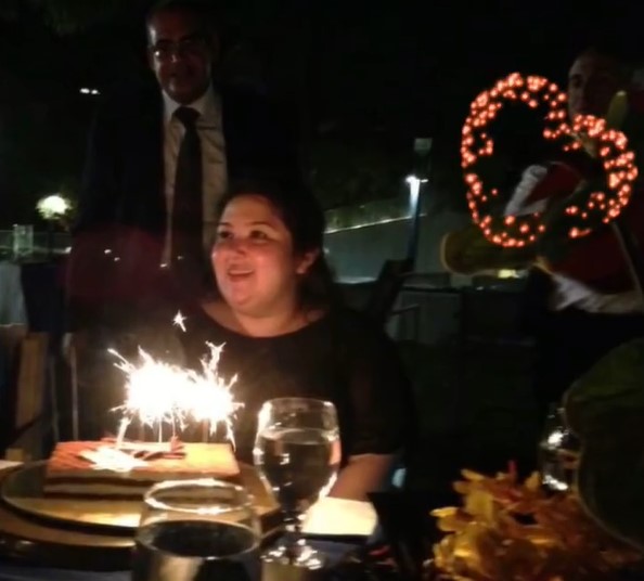 سارة نور الشريف في احتفال سابق بعيد ميلادها