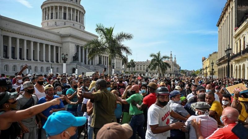 احتجاجات فى هافانا