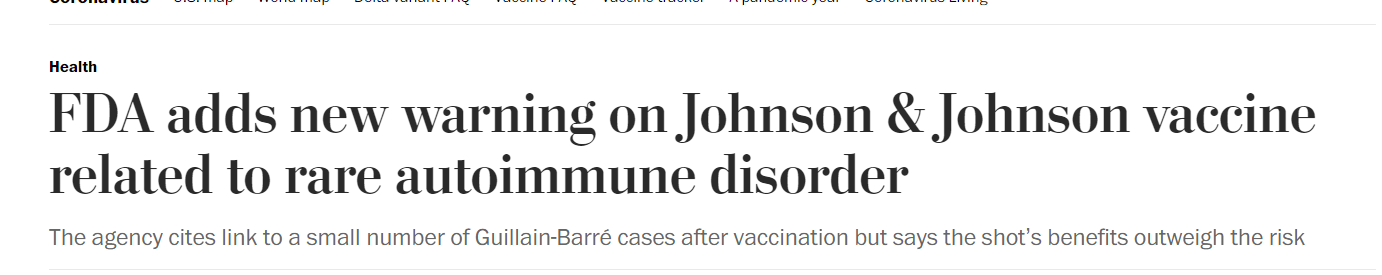 FDA تضع تحذيرا جديدا للقاح جونسون