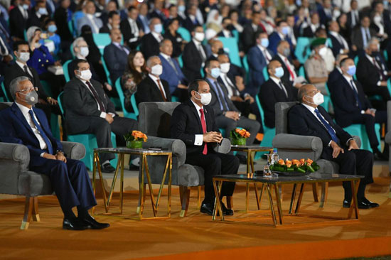 الرئيس السيسى أثناء مشاركته فى مؤتمر حياة كريمة