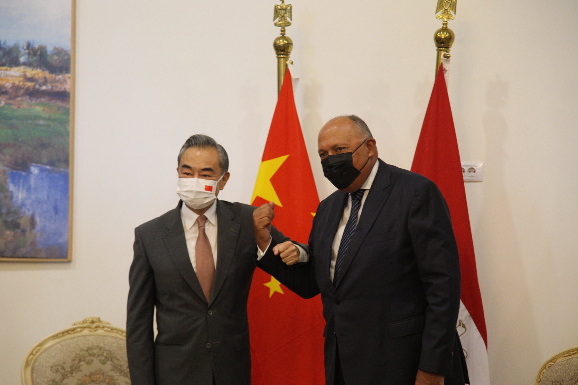 وزير الخارجية يستقبل وزير خارجية الصين فى العلمين