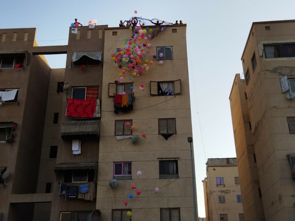 جانب من إلقاء البالونات ببورسعيد