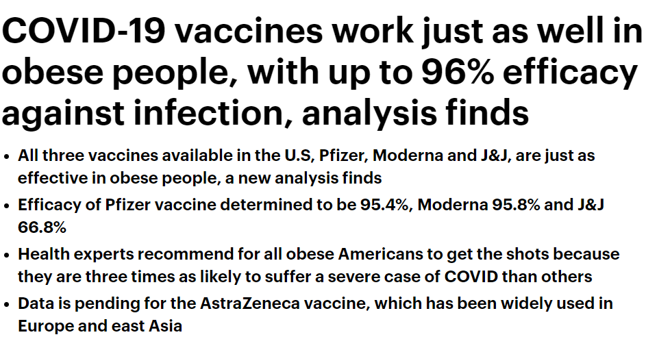 فاعلية لقاح كورونا لم هم مصابين بالسمنة