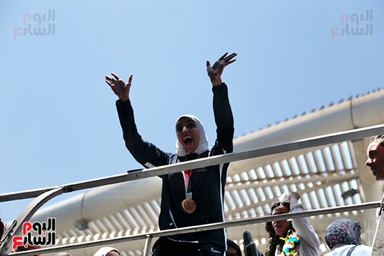 وصول البطلة جيانا فاروق إلى مطار القاهرة بعد إنجاز طوكيو (20)