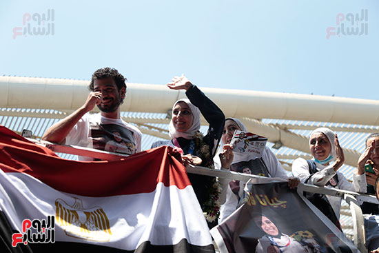 وصول البطلة جيانا فاروق إلى مطار القاهرة بعد إنجاز طوكيو (11)