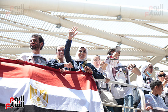 وصول البطلة جيانا فاروق إلى مطار القاهرة بعد إنجاز طوكيو (6)