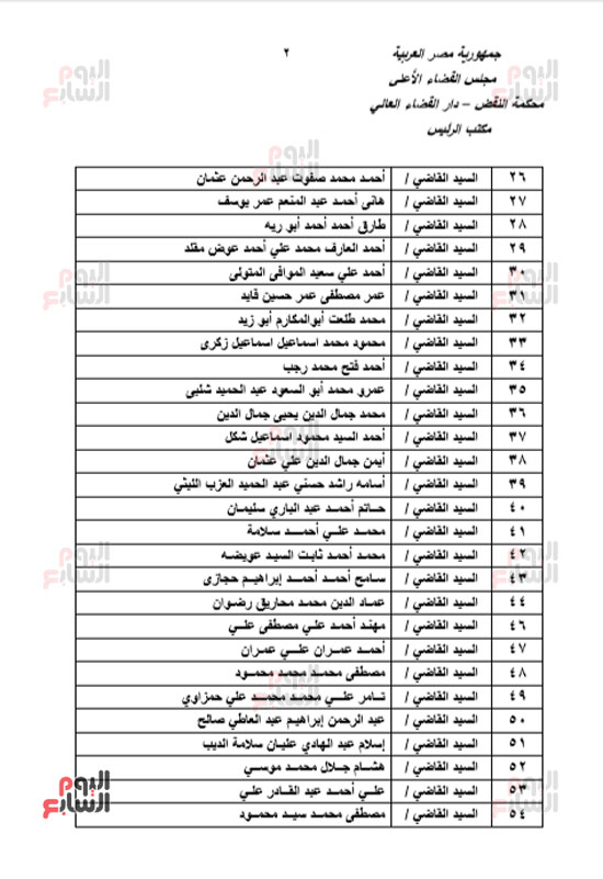 الجزء الأول للحركة القضائية بعد اعتمادها من مجلس القضاء الأعلى (2)