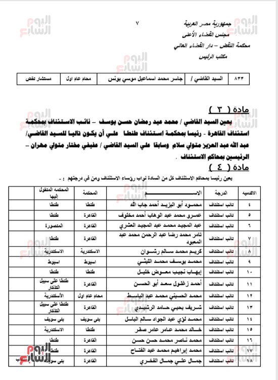 الجزء الأول للحركة القضائية بعد اعتمادها من مجلس القضاء الأعلى (7)