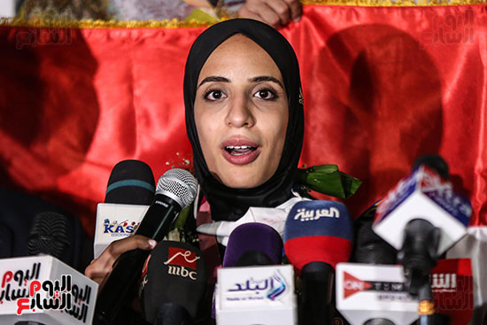 المؤتمر الصحفي للبطله فريال اشرف بالمركز الرياضي الاوليمبي بالمعادي  (4)