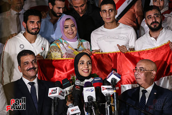 المؤتمر الصحفي للبطله فريال اشرف بالمركز الرياضي الاوليمبي بالمعادي  (7)