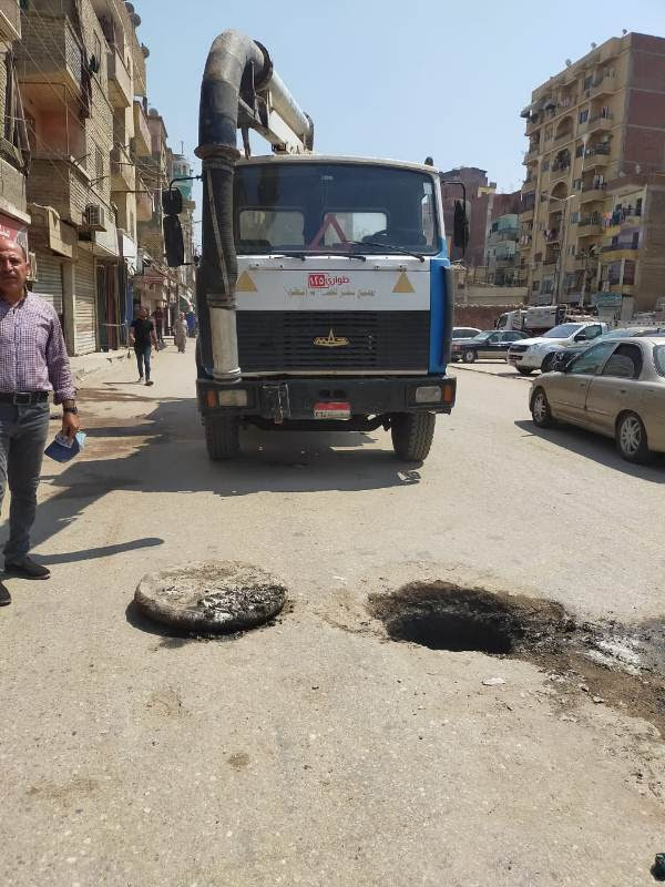 شفط مياه الصرف الصحى من شارع السيد ايوب