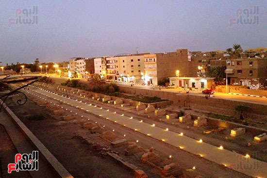 صورة من الاعلى لطريق الكباش قبل افتتاحه صورة من الاعلى لطريق الكباش قبل افتتاحه