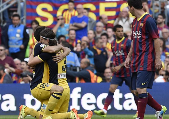 ميسي بعد خسارة برشلونة لقب الليجا أمام أتلتيكو في 2014