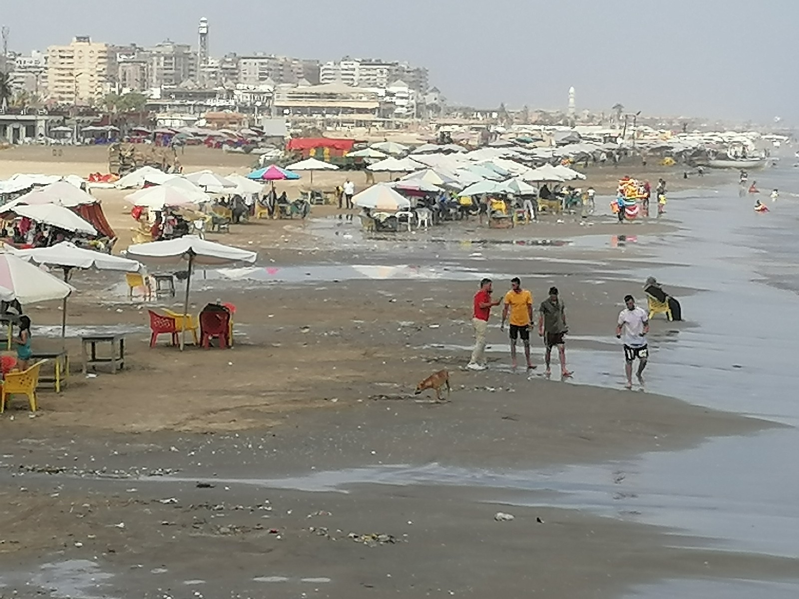 شاطئ بورسعيد في حالة المد