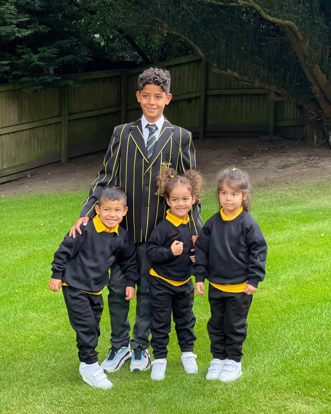 Ronaldo's children on the first day of school