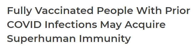 Vaccinated people and super immune