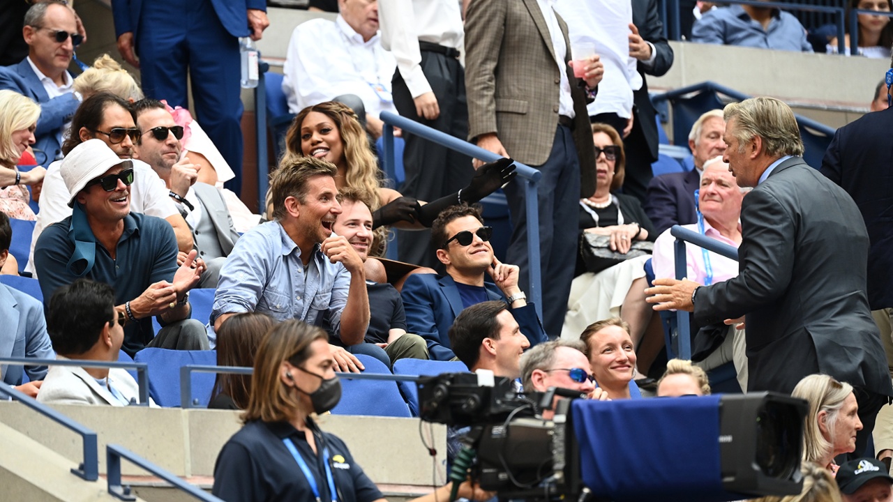 Rami Malek, Brad Pitt and Bradley Cooper at the Open Tennis Championships